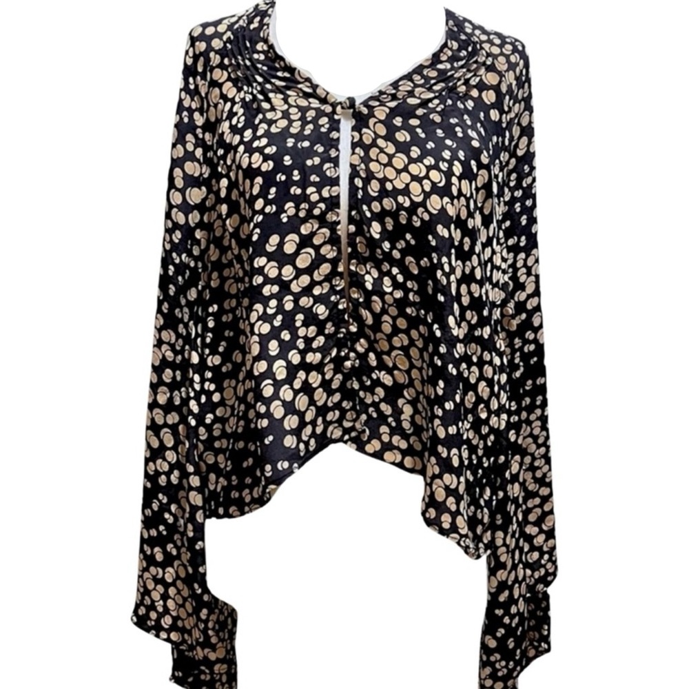 WINTER‎ KATE 100% Vintage Silk Short Dots Jacket